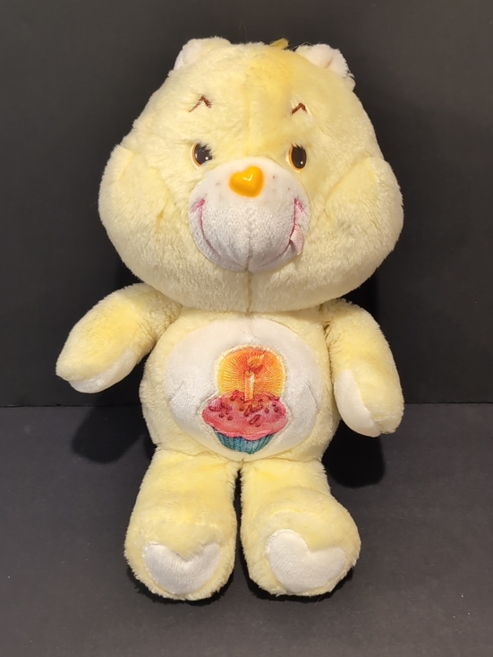 Care Bears Other - Vintage Kenner Care Bears Yellow Birthday Bear Plush Cupcake Belly 1983